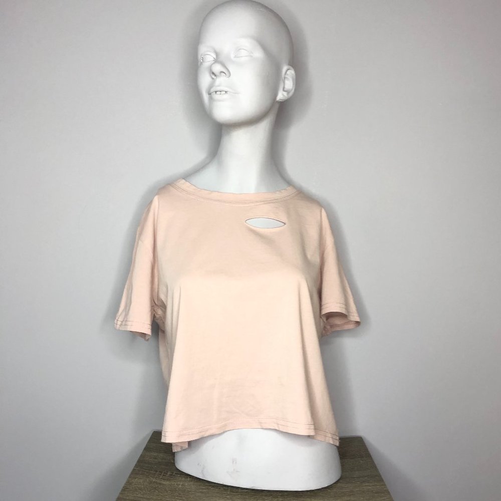 Pink Ripped Crop Top - Picture 1 of 4
